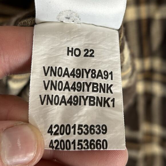 Vans Long Sleeve Button Up Flannel Shirt Mens Size Large Classic Fit Brown Plaid - Picture 6 of 12